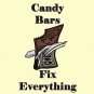 Candy Bars Fix Everything Food Humor Cartoon - Vinyl Sticker