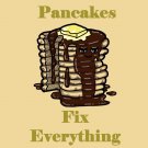 Pancakes Fix Everything Food Humor Cartoon - Vinyl Sticker
