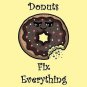 Donuts Fix Everything Food Humor Cartoon - Vinyl Sticker