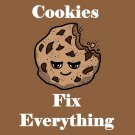 Cookies Fix Everything Food Humor Cartoon - Vinyl Sticker
