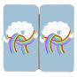 "Mr. Cloud's New Scarf" Wearing Rainbow Funny - Womens Taiga Hinge Wallet Clutch