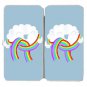 "Mr. Cloud's New Scarf" Wearing Rainbow Funny - Womens Taiga Hinge Wallet Clutch