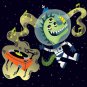 Rockin Space Dinolizard Funny Dinosaur Lizard Alien Floating - Vinyl Sticker