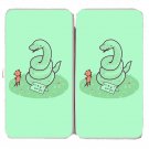 "Free Hugs" Funny Coiled Snake & Mouse Cute - Womens Taiga Hinge Wallet Clutch
