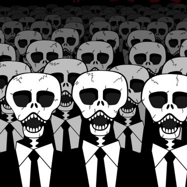 Dead Suits Skeleton March Mass of Skulls on the Move - Vinyl Sticker