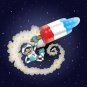 Spaceman Rocket Popsicle Funny Red White Blue Patriotic in Space - Vinyl Sticker