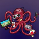 More Tentacles to Party Octovideo Funny Octopus Video Games - Vinyl Sticker