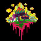 Drippy Mushrooms Funny Hippy Shroom Dripping Design Artwork - Vinyl Sticker