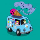 Ice Cream Truck Funny Ice Cream Cone Singing - Vinyl Sticker