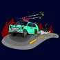 Dino Car Funny Dinosaur Lizard Car Cartoon Driving - Vinyl Sticker