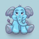 Cute Lil Elephant Funny Cute Animal Sitting Cartoon - Vinyl Sticker