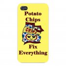 Potato Chips Fix Everything Food Humor - FITS iPhone 5 5s Plastic Snap On Case