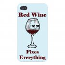 Red Wine Fixes Everything Food Humor - FITS iPhone 5 5s Plastic Snap On Case