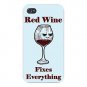 Red Wine Fixes Everything Food Humor - FITS iPhone 5 5s Plastic Snap On Case
