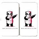 "Black, White, & Red All Over" Funny Panda - Womens Taiga Hinge Wallet Clutch