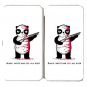 "Black, White, & Red All Over" Funny Panda - Womens Taiga Hinge Wallet Clutch