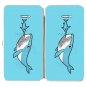 "Barnacle Beard" Whale & Sword Fish Barber - Womens Taiga Hinge Wallet Clutch