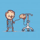 "Zombie Drip" Hospital Brain IV Funny Cartoon - Rectangle Refrigerator Magnet
