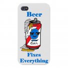 Beer Fixes Everything Food Humor - FITS iPhone 5 5s Plastic Snap On Case