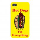 Hot Dogs Fix Everything Food Humor - FITS iPhone 5 5s Plastic Snap On Case