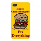Bacon Cheeseburgers Fix Everything Food - FITS iPhone 5 5s Plastic Snap On Case