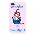 Cupcakes Fix Everything Food Humor Art - FITS iPhone 5 5s Plastic Snap On Case