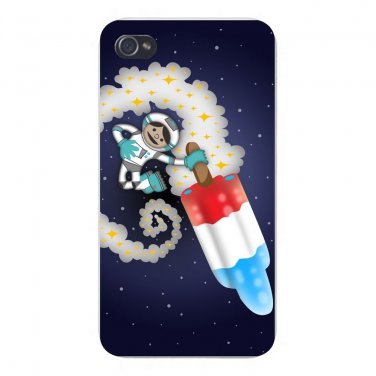 Spaceman Rocket Popsicle Funny Patriotic - FITS iPhone 5 5s Plastic Snap On Case