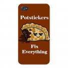 Potstickers Fix Everything Food Humor - FITS iPhone 4 4s Plastic Snap On Case