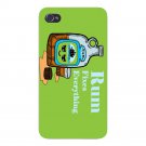 Rum Fixes Everything Drinking Humor - FITS iPhone 4 4s Plastic Snap On Case