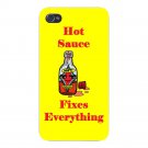 Hot Sauce Fixes Everything Food Humor - FITS iPhone 4 4s Plastic Snap On Case