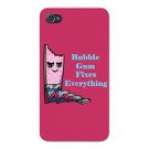 Bubblegum Fixes Everything Food Humor - FITS iPhone 4 4s Plastic Snap On Case