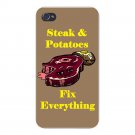Steak & Potatoes Fix Everything Food - FITS iPhone 4 4s Plastic Snap On Case