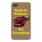 Steak & Potatoes Fix Everything Food - FITS iPhone 4 4s Plastic Snap On Case