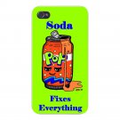 Soda Fixes Everything Food Humor - FITS iPhone 4 4s Plastic Snap On Case
