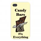 Candy Bars Fix Everything Food Humor - FITS iPhone 4 4s Plastic Snap On Case