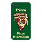 Pizza Fixes Everything Food Humor - FITS iPhone 4 4s Plastic Snap On Case