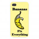 Bananas Fix Everything Food Humor - FITS iPhone 4 4s Plastic Snap On Case