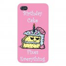 Birthday Cake Fixes Everything Food - FITS iPhone 4 4s Plastic Snap On Case