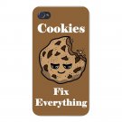 Cookies Fix Everything Food Humor - FITS iPhone 4 4s Plastic Snap On Case