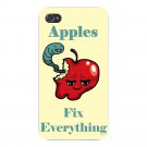 Apples Fix Everything Food Humor - FITS iPhone 4 4s Plastic Snap On Case