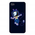 TV Boy Funny Walking w/ Television Head - FITS iPhone 4 4s Plastic Snap On Case