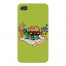 Turtle Burger Funny Shell Bun Burger - FITS iPhone 4 4s Plastic Snap On Case