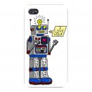 80's Love Robot Cute Vintage w/ Feelings - FITS iPhone 4 4s Plastic Snap On Case