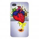 Rock N Roll Heart w/ Guitar & Drums - FITS iPhone 4 4s Plastic Snap On Case