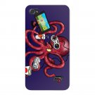 More Tentacles to Party Octovideo Funny - FITS iPhone 4 4s Plastic Snap On Case