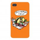 Freakin Taco Funny Mexican Food Cartoon - FITS iPhone 4 4s Plastic Snap On Case
