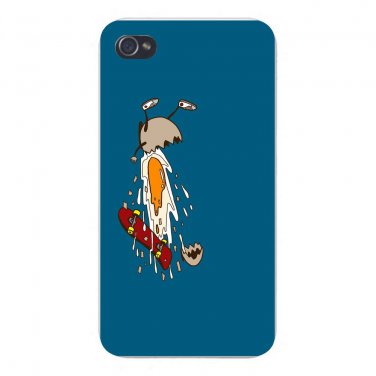 Egg Skate Funny Chicken Yoke Shattered - FITS iPhone 4 4s Plastic Snap On Case