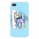 Donut Unicorn Shaving in Clouds Funny - FITS iPhone 4 4s Plastic Snap On Case