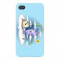 Donut Unicorn Shaving in Clouds Funny - FITS iPhone 4 4s Plastic Snap On Case