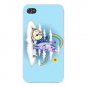 Donut Unicorn Shaving in Clouds Funny - FITS iPhone 4 4s Plastic Snap On Case